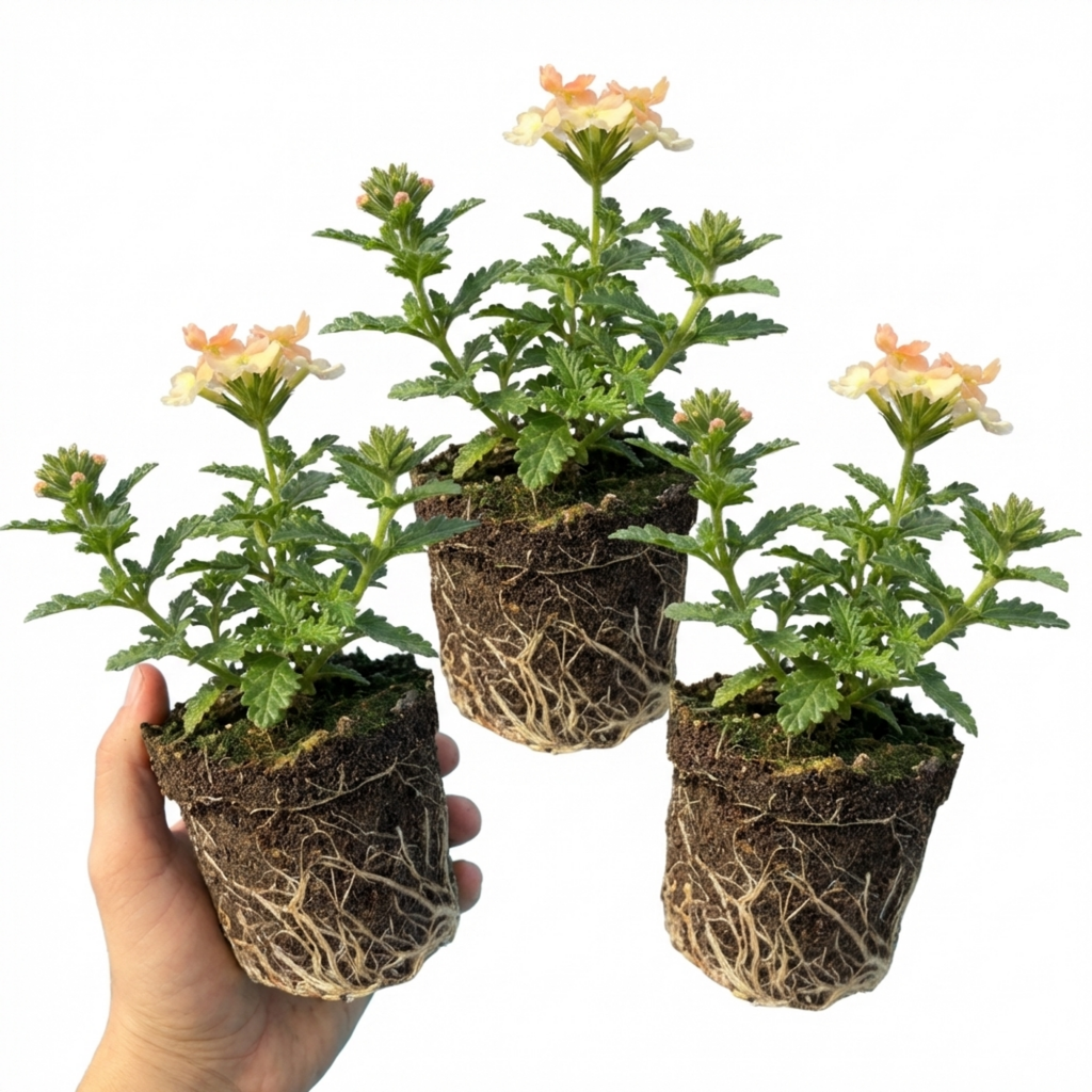 Verbena ‘Magelana Peach’ — Half-hardy Annual, Bee-Friendly, 10.5cm Pot (Set of 3 or 6)