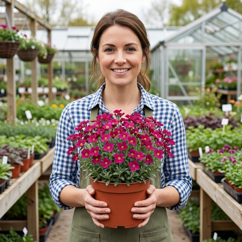 Arabis ‘Aubris Deep Rose’ — Evergreen Alpine Perennial, 1L Pot (Set of 3 or 6)