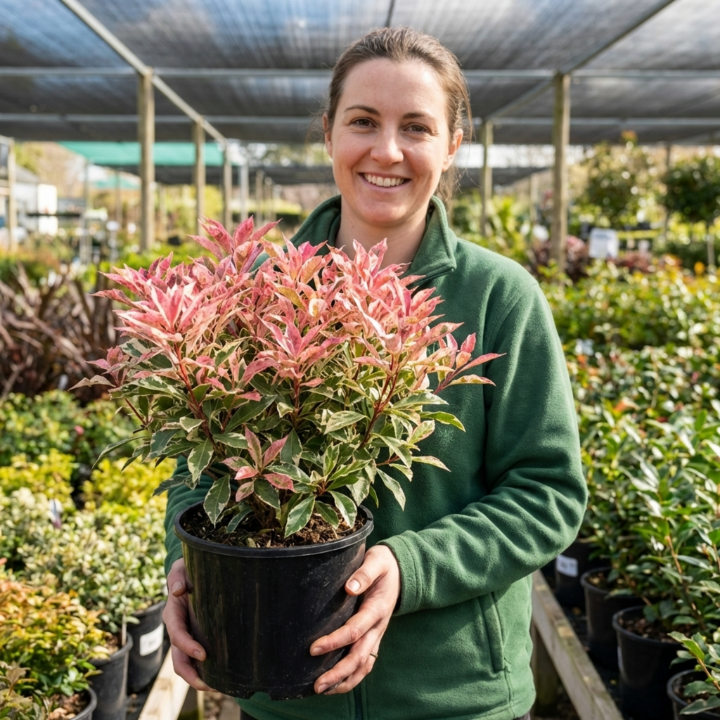 Photinia ‘Fraseri Pink Crispy’ — Evergreen Shrub, 3L Pot