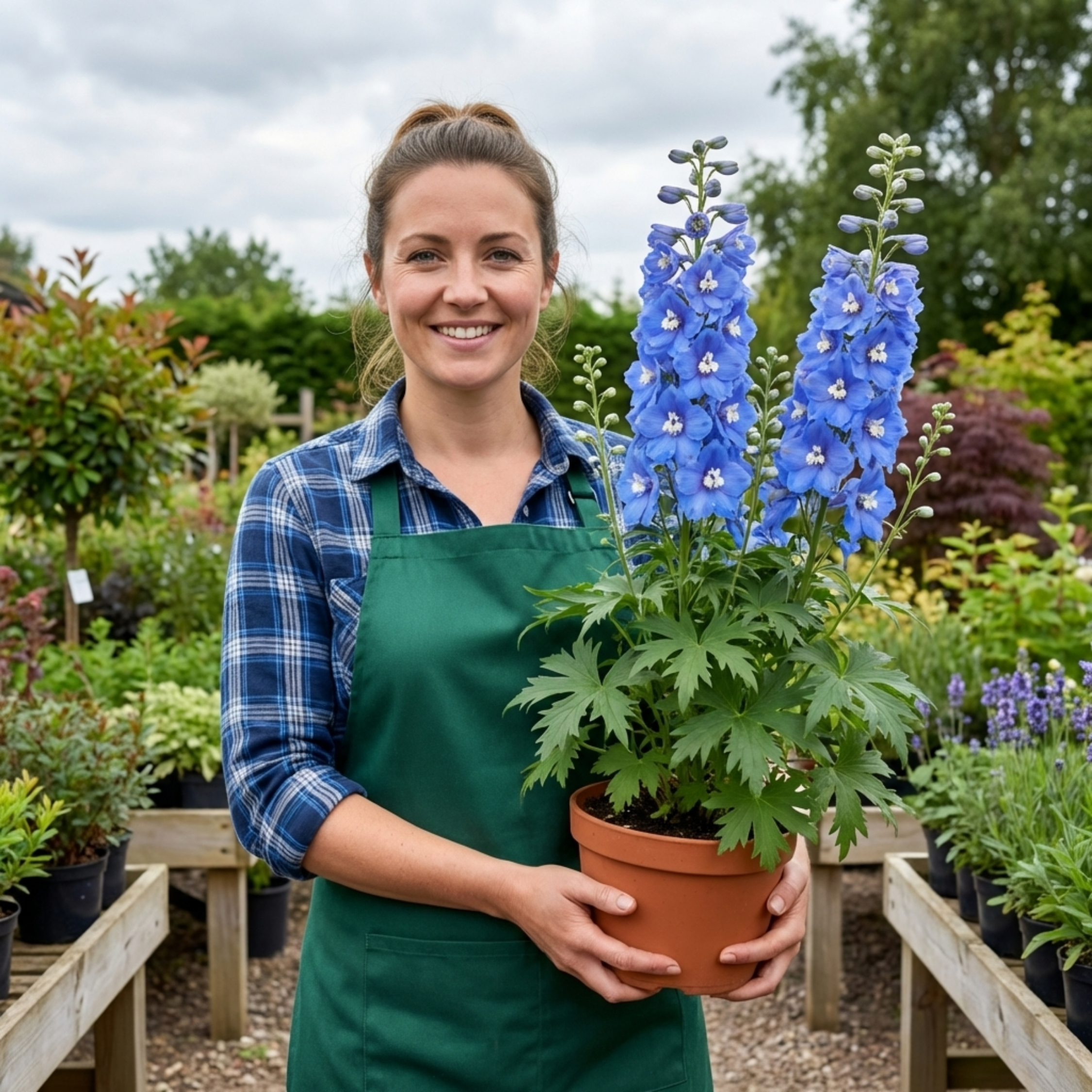 Delphinium ‘Pacific Giants Blue Bird’ — Hardy Perennial, Bee-Friendly, 1L Pot (Set of 3 or 6)
