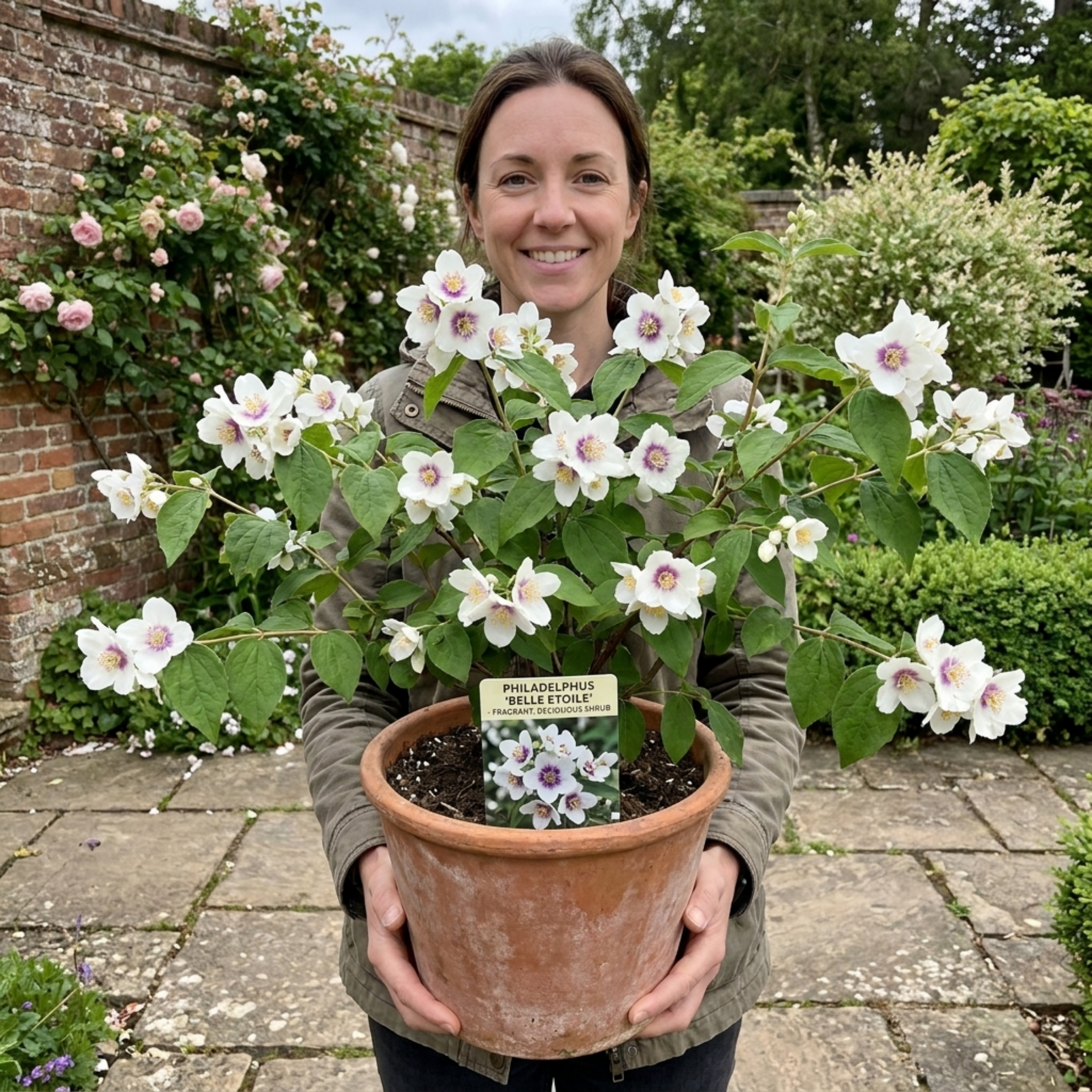 Philadelphus ‘Belle Etoile Mock Orange’ — Deciduous Shrub, Bee-Friendly, 3L Pot