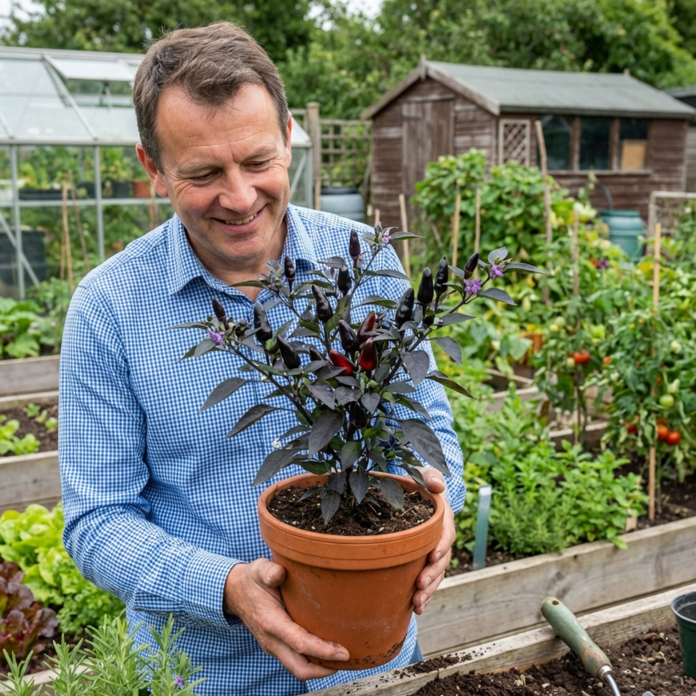 Chilli 'Zimbabwe Black' — Edible Annual, 10.5cm Pot (Set of 3 or 6)