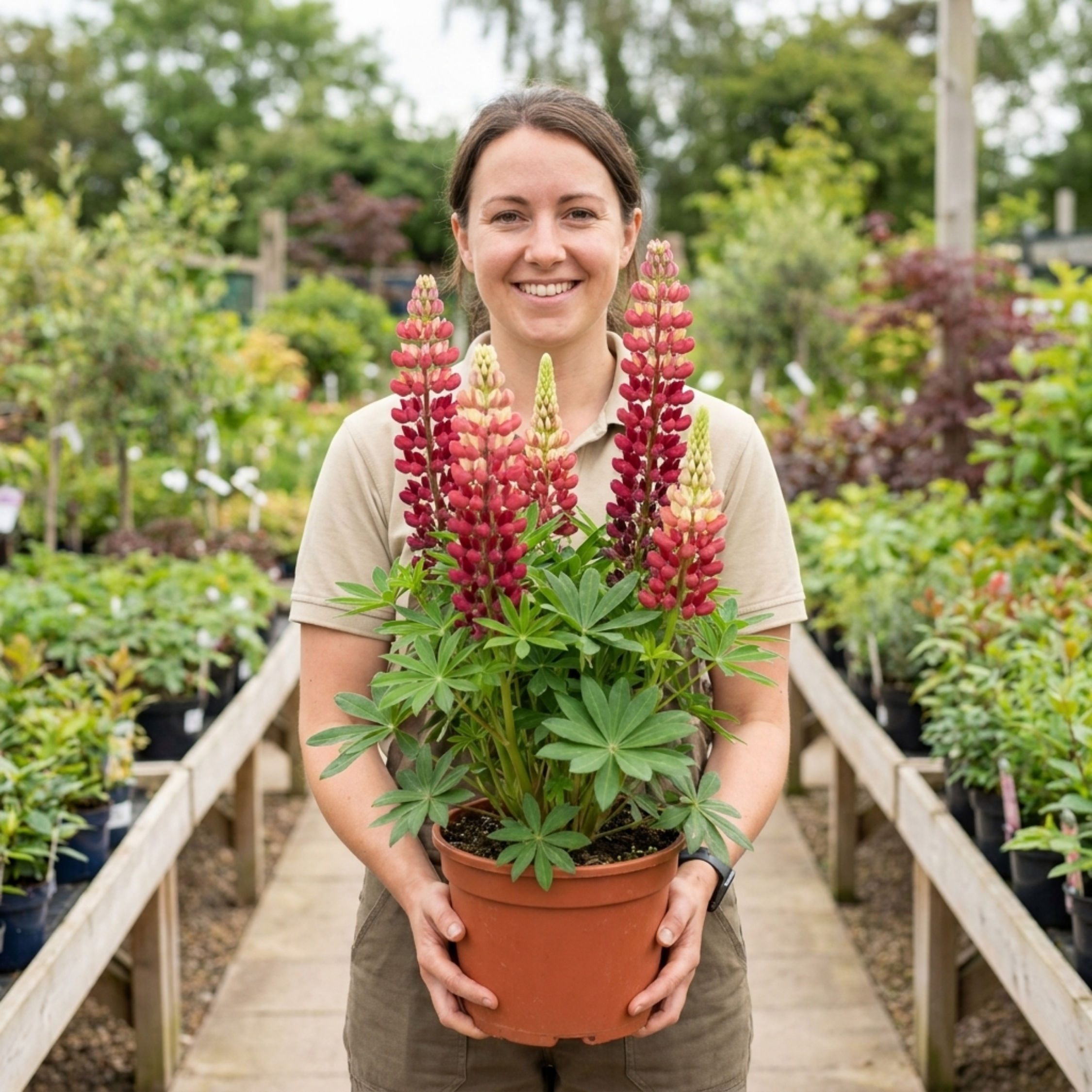 Lupin ‘Legendary Red Shades’ — Herbaceous Perennial, Bee-Friendly, 3L Pot