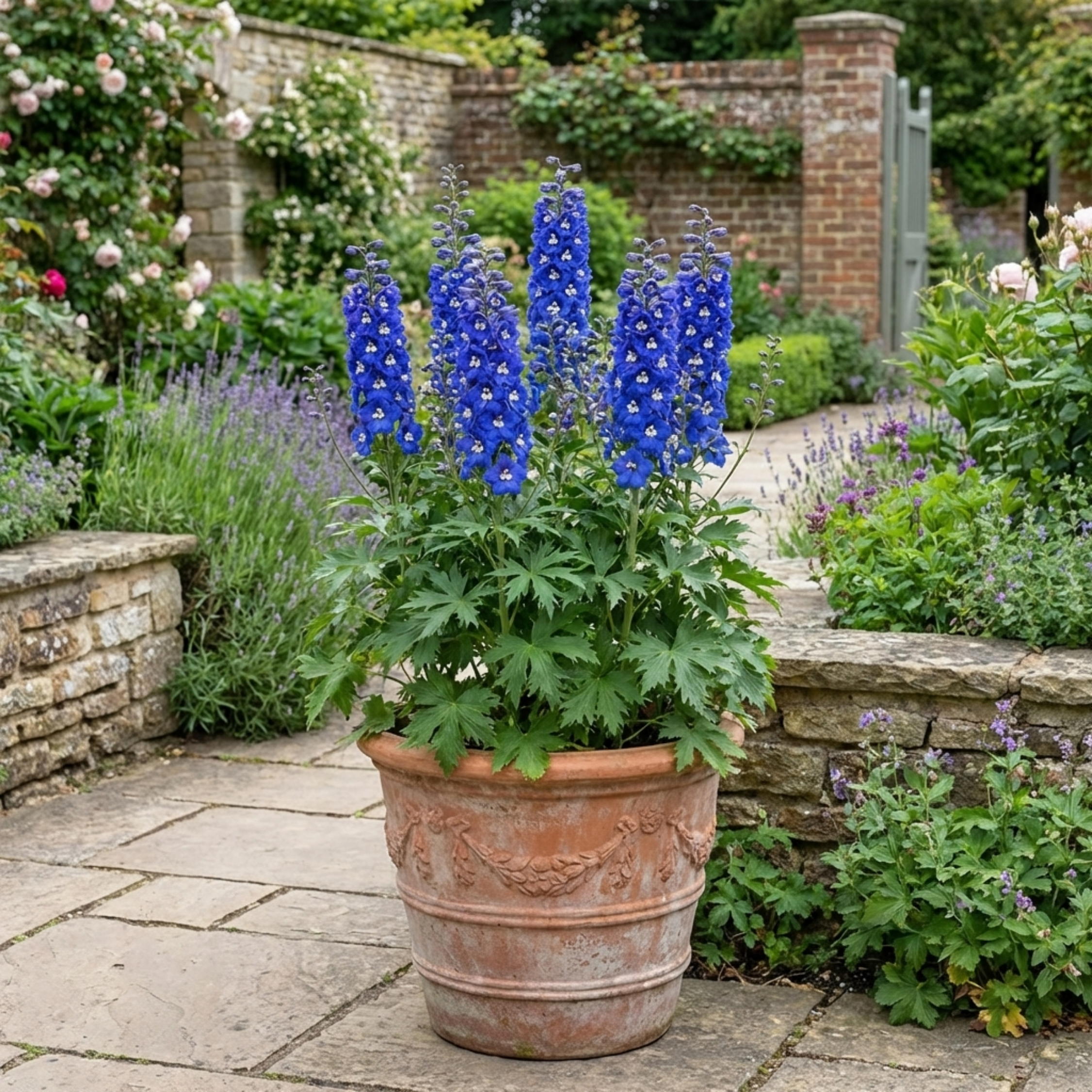 Delphinium ‘Pixie Neptune Rocket’ — Hardy Perennial, Bee-Friendly, 3L Pot