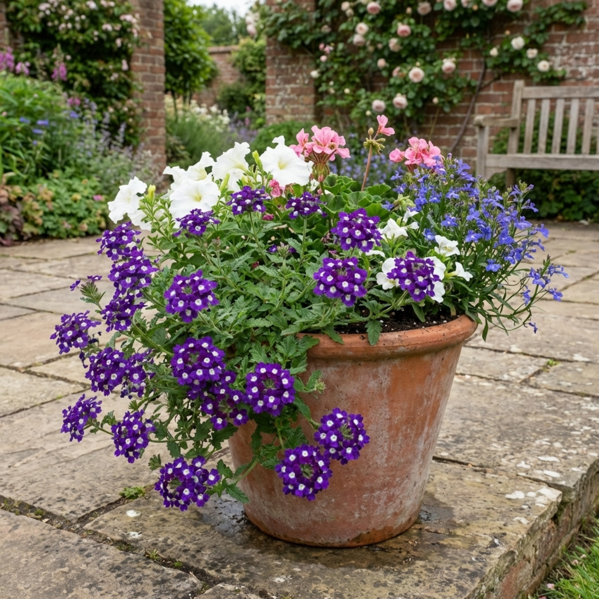 Verbena ‘Blue Eye’ — Half-Hardy Annual, Bee-Friendly, 10.5cm Pot (Set of 3 or 6)