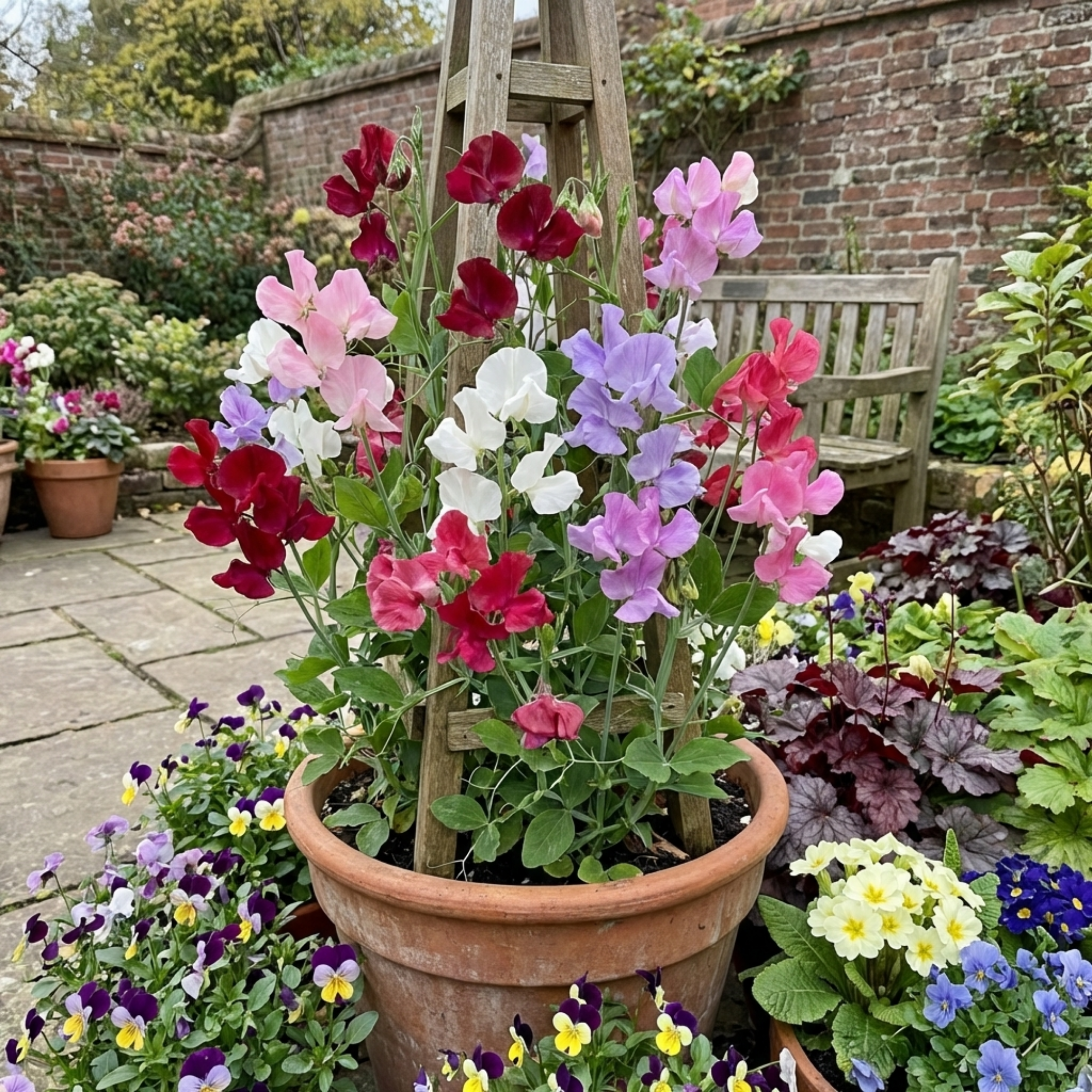 Lathyrus ‘Mammoth’ — Hardy Annual Climber, Bee-Friendly, 10.5cm Pot (Set of 3 or 6)