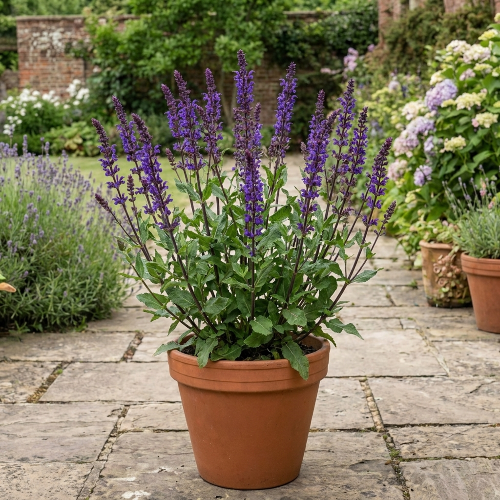 Salvia ‘Caradonna’ — Hardy Perennial, Bee-Friendly, 17cm Pot