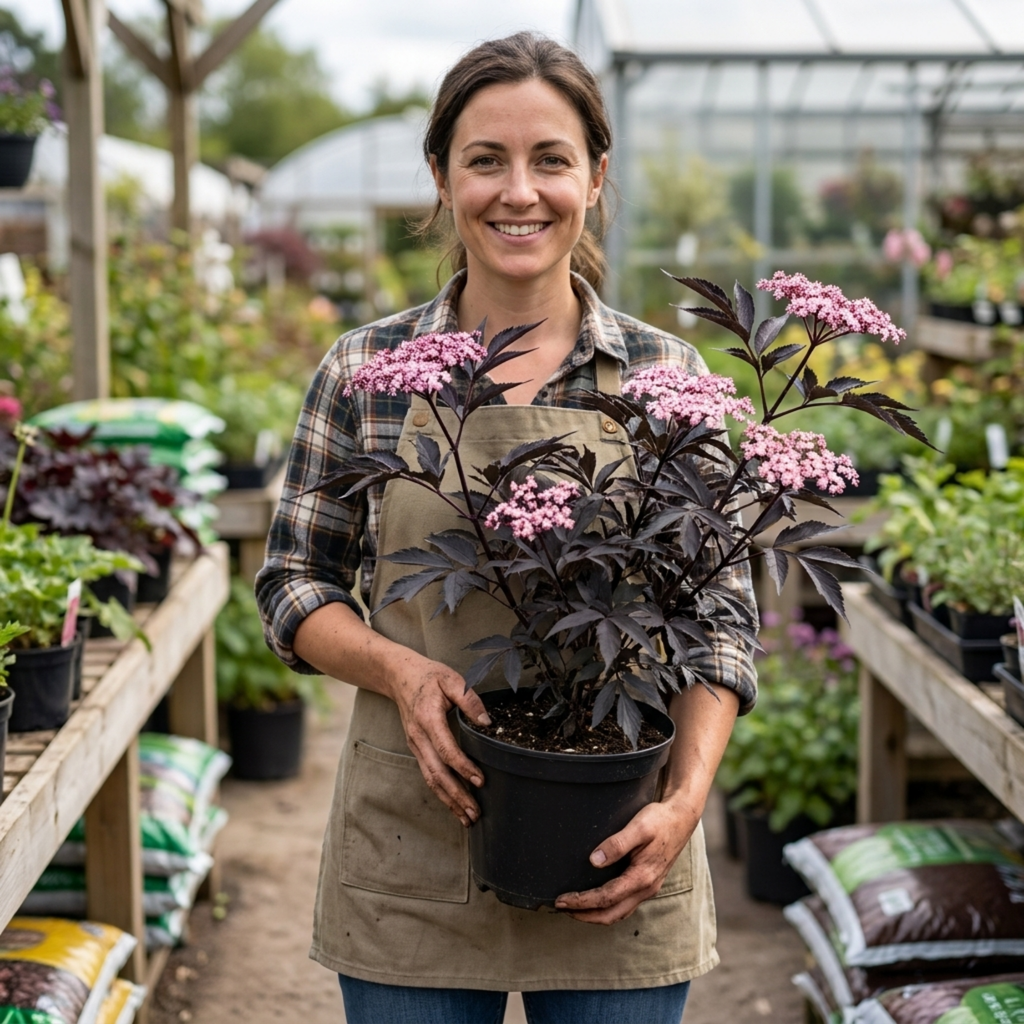 Sambucus ‘Nigra Black Lace Elderberry’ — Deciduous Shrub, Bee-Friendly, 3L Pot