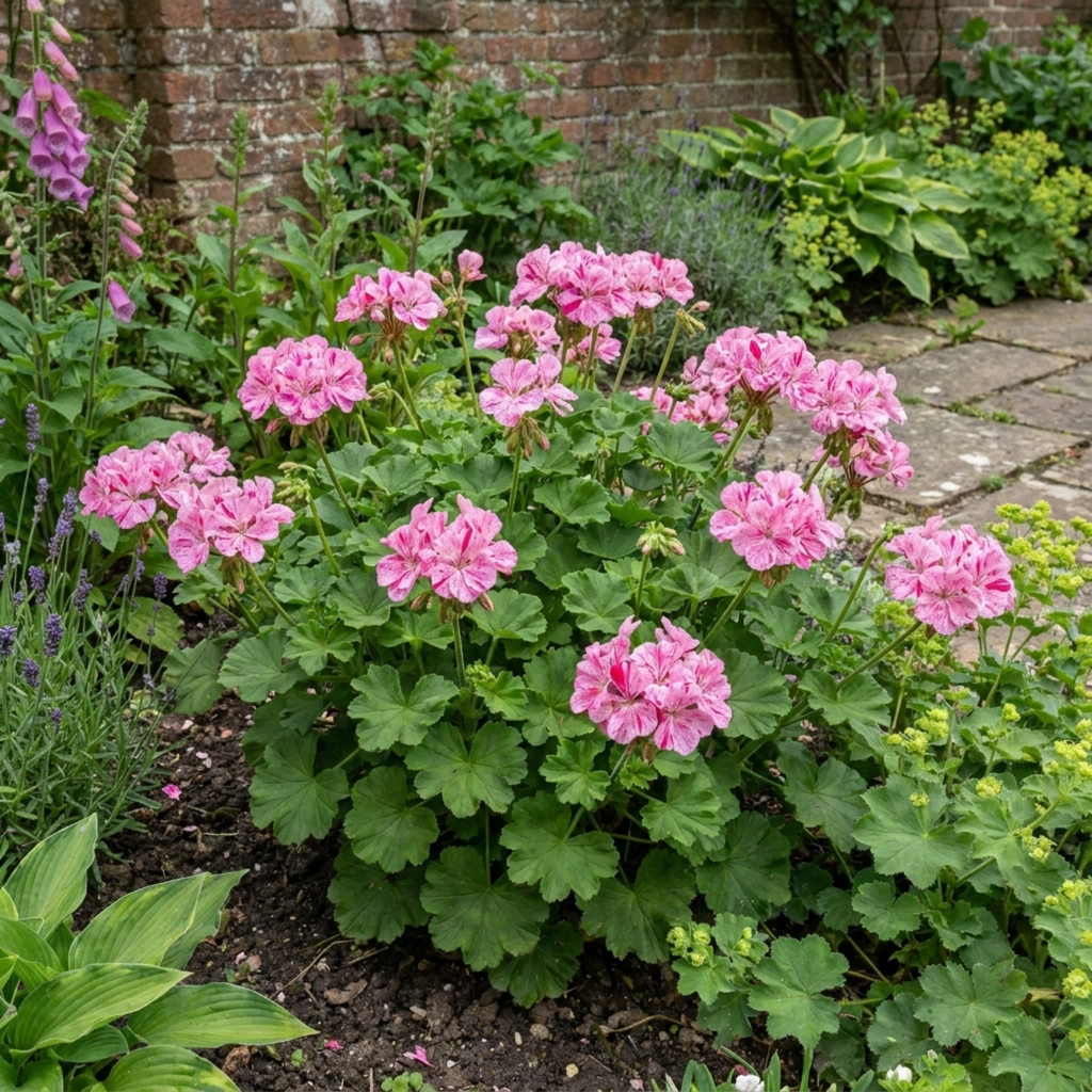 Pelargonium ‘Pretty Little Pink Splash’ — Tender Perennial (often Grown As An Annual), Bee-Friendly, 5L Pot