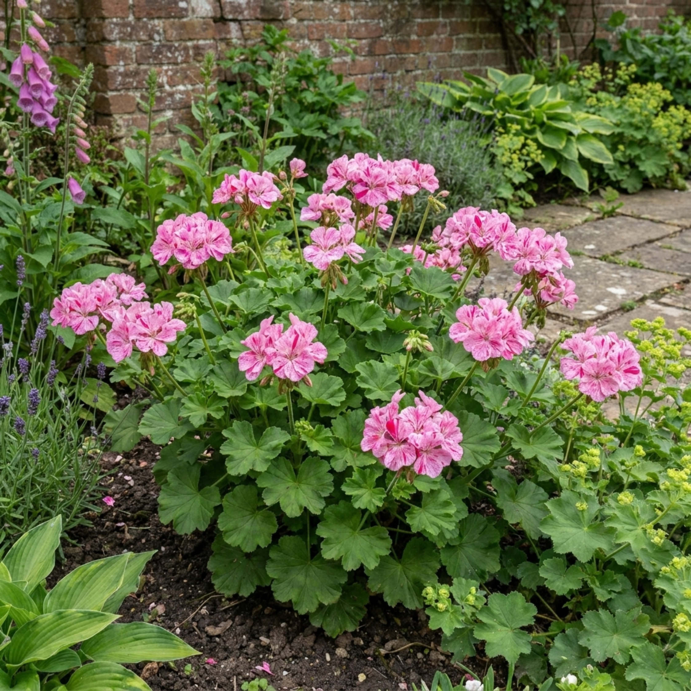 Pelargonium ‘Pretty Little Pink Splash’ — Tender Perennial (often Grown As An Annual), Bee-Friendly, 5L Pot