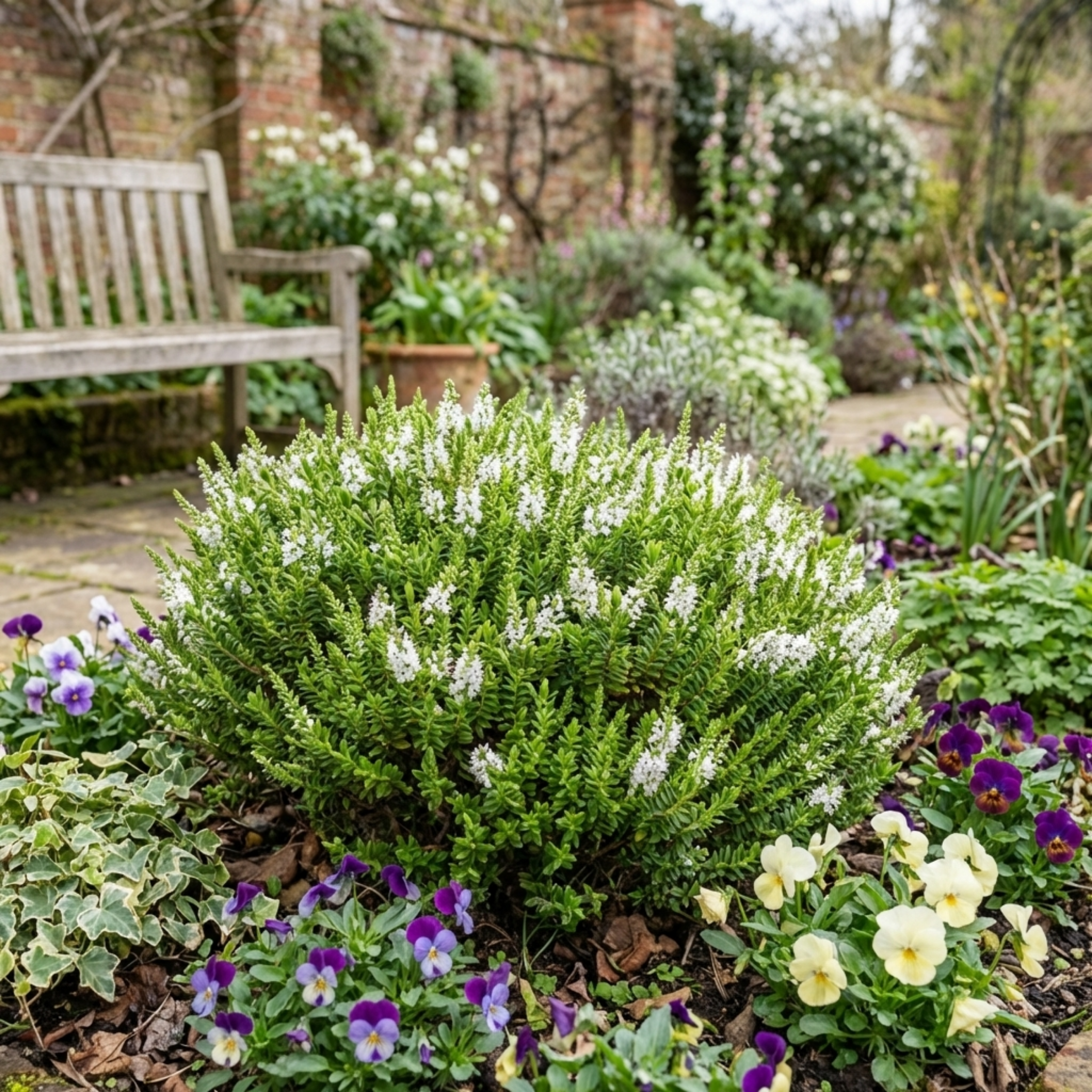 Hebe ‘Sutherlandii’ — Hardy Evergreen Shrub, Bee-Friendly, 1L Pot (Set of 3 or 6)