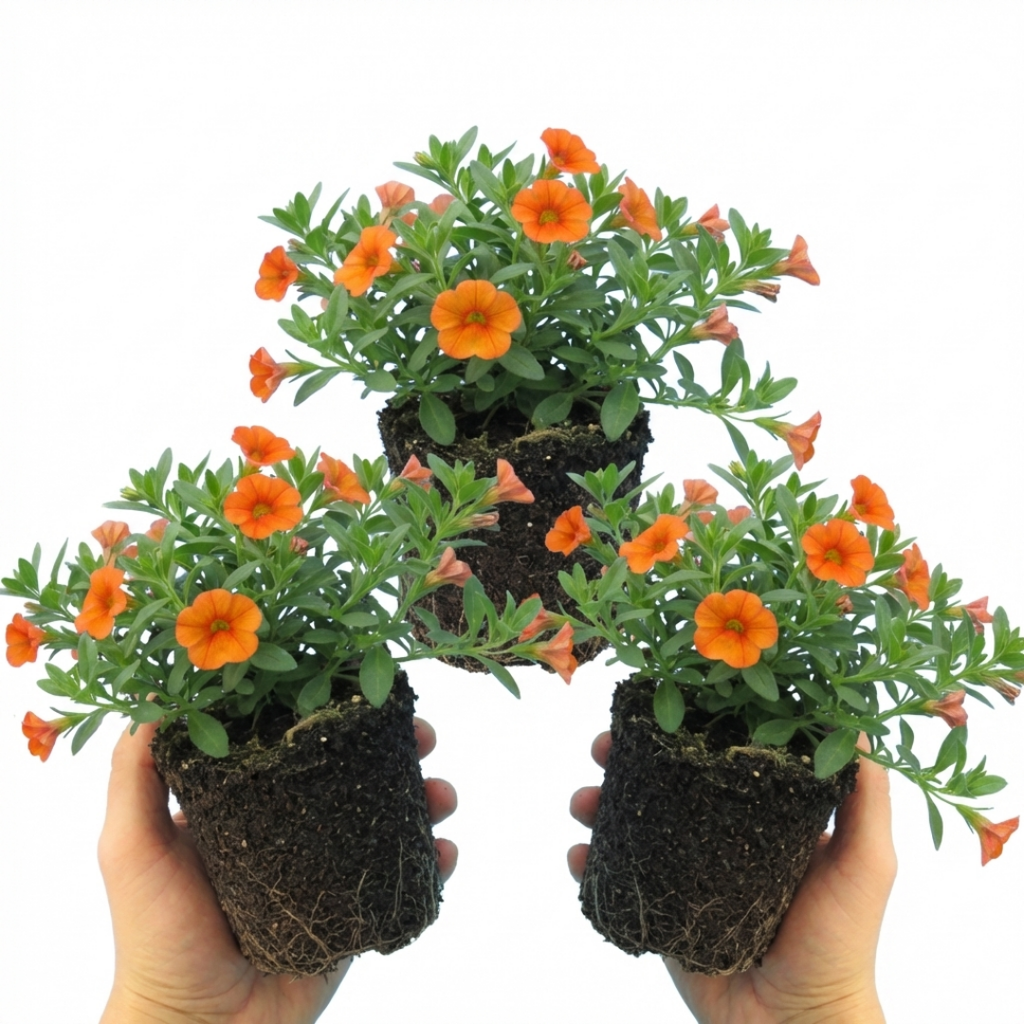 Calibrachoa ‘Cabaret Orange’ — Half-Hardy Trailing Annual, Bee-Friendly, 10.5cm Pot (Set of 3 or 6)