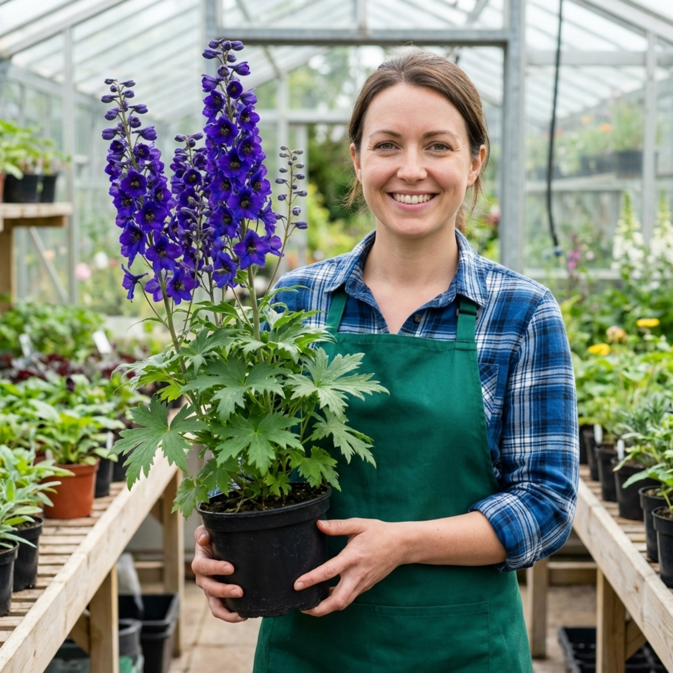 Delphinium ‘Pacific Giants Black Knight’ — Hardy Perennial, Bee-Friendly, 1L Pot (Set of 3 or 6)