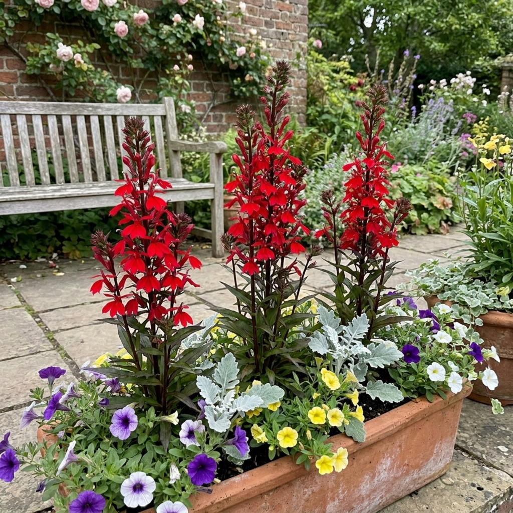 Lobelia ‘Starship Scarlet’ — Herbaceous Perennial, Bee-Friendly, 1L Pot (Set of 3 or 6)