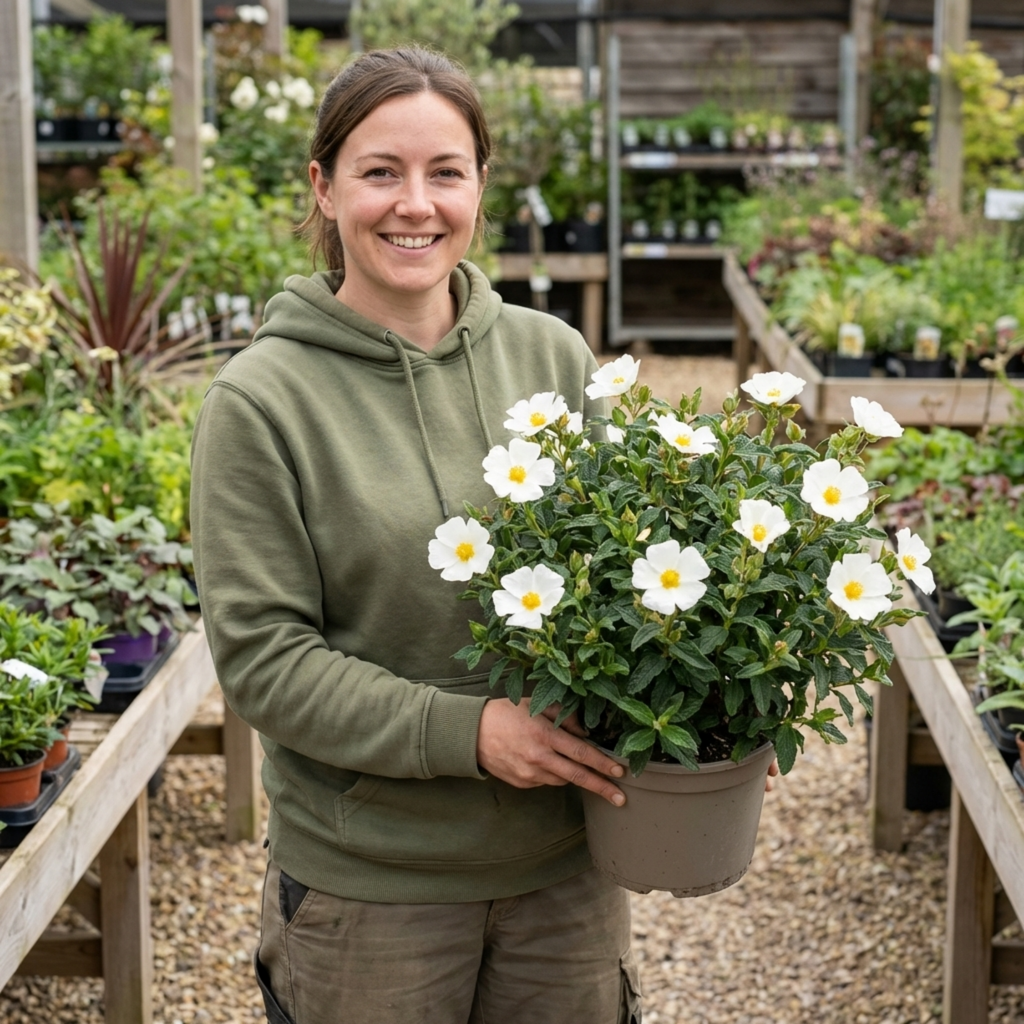 Cistus ‘Thrive Rock Rose’ — Hardy Evergreen Shrub, Bee-Friendly, 3L Pot
