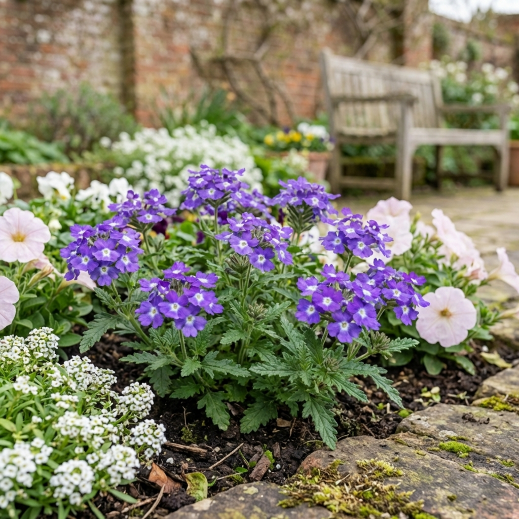 Verbena ‘Blue Eye’ — Half-Hardy Annual, Bee-Friendly, 10.5cm Pot (Set of 3 or 6)