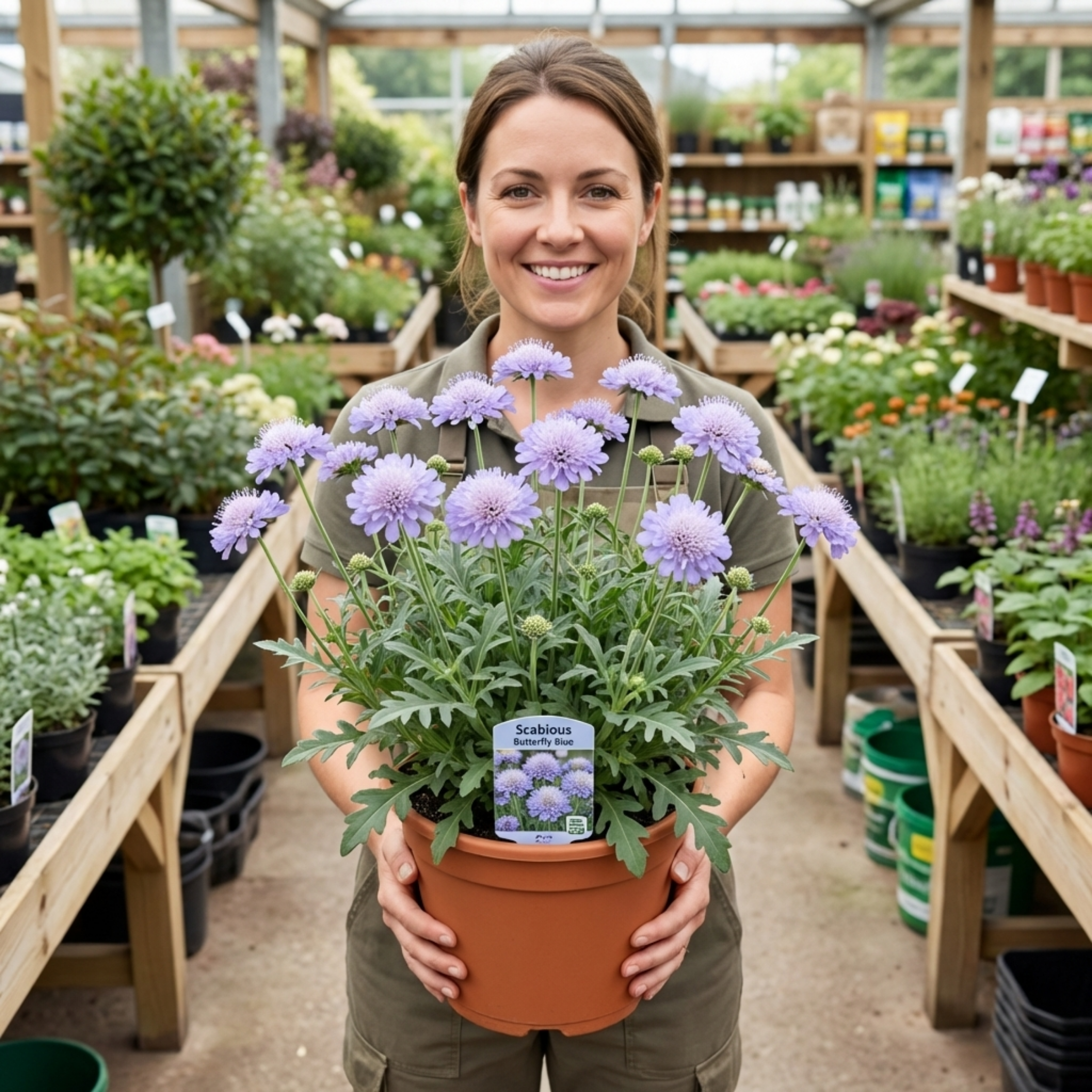 Scabious ‘Butterfly Blue’ — Hardy Perennial, Bee-Friendly, 2L Pot