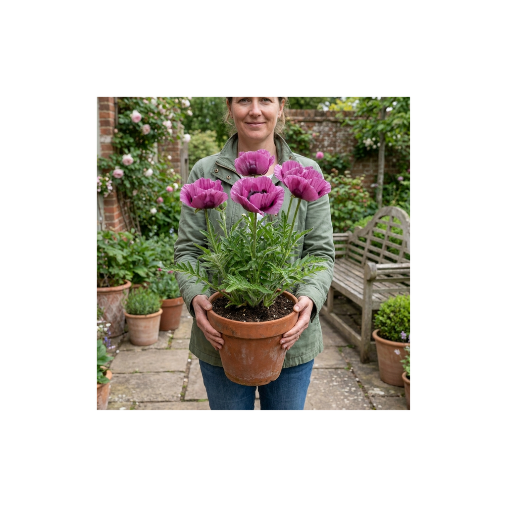 Papaver ‘Orientale Waltzing Mathilde’ — Hardy Perennial, Bee-Friendly, 3L Pot