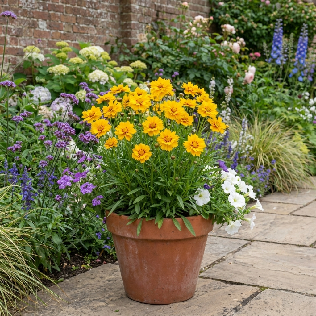 Coreopsis ‘Early Sunrise’ — Herbaceous Perennial, Bee-Friendly, 1L Pot (Set of 3 or 6)