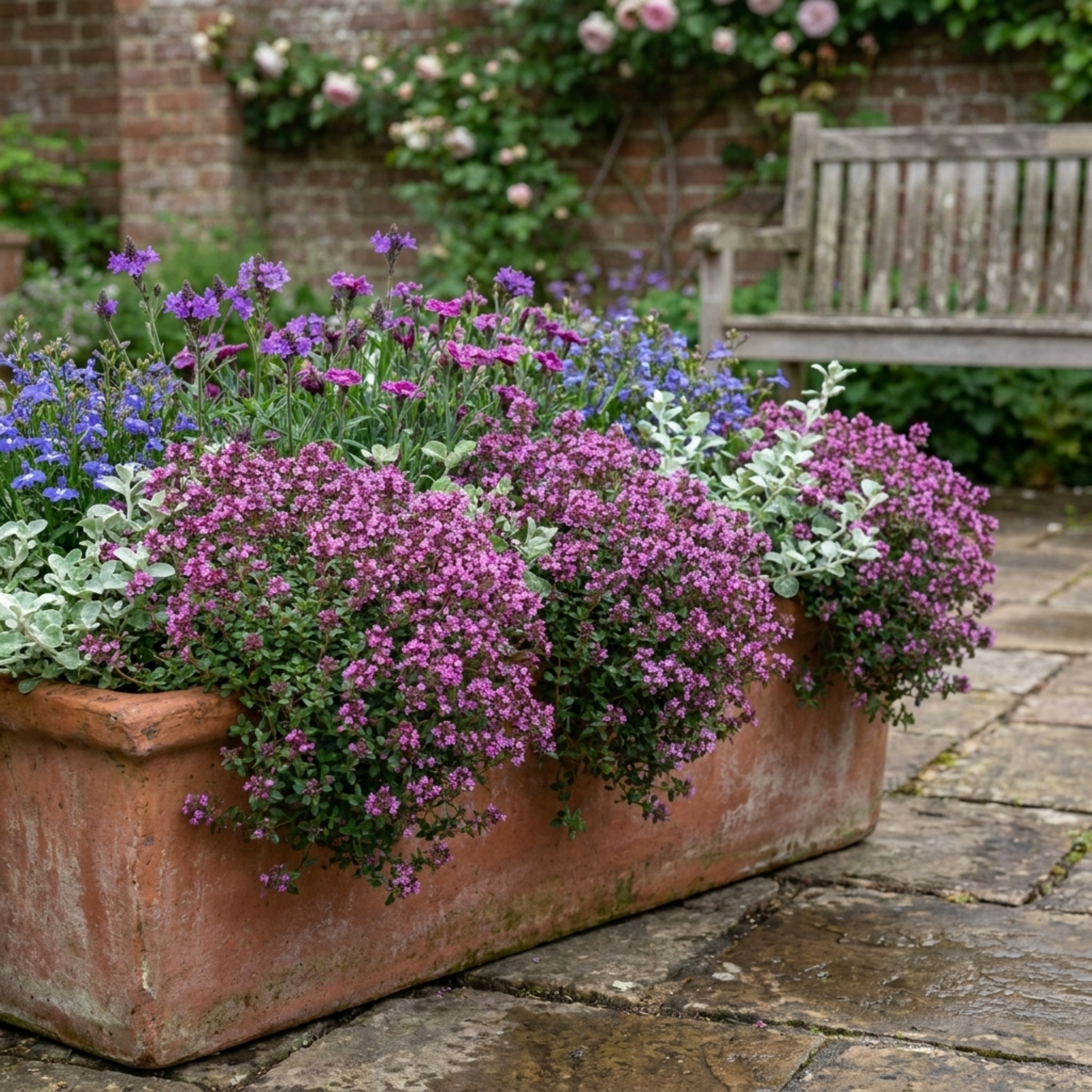 Thymus ‘Precompa Thyme’ — Hardy Evergreen Perennial Herb, Bee-Friendly, 1L Pot (Set of 3 or 6)
